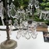Подсвечник Жирандоль 31 см латунь хрусталь пара изъян на 1
