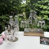 Подсвечник Жирандоль 31 см латунь хрусталь пара изъян на 1