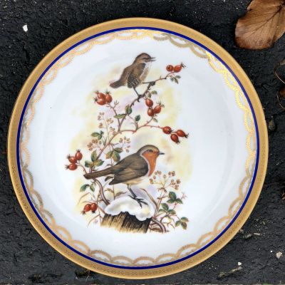 Тарелка Птицы Veritable Porcelaine Ateliers de la Cigogne Франция 1950-е г.