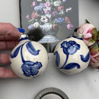 Шар новогодний Delft 7 см Нидерланды фарфор