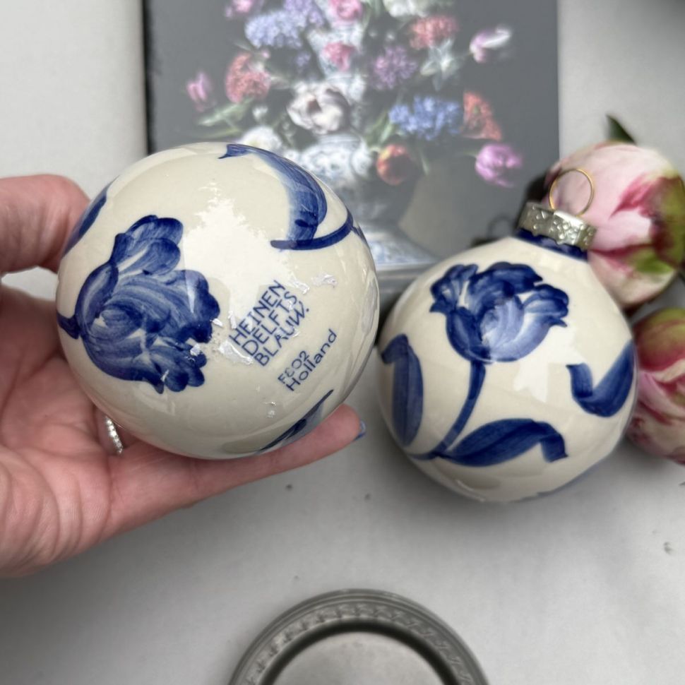 Шар новогодний Delft 7 см Нидерланды фарфор