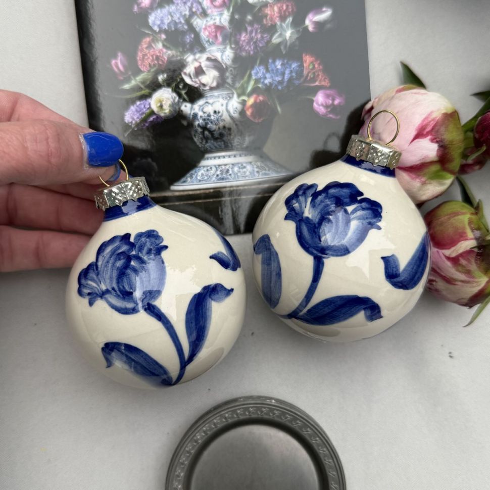 Шар новогодний Delft 7 см Нидерланды фарфор