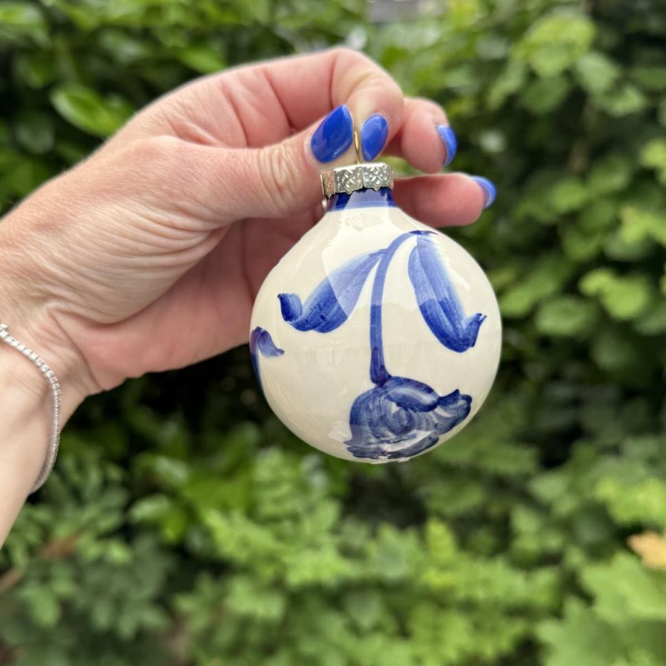 Шар новогодний Delft 7 см Нидерланды фарфор