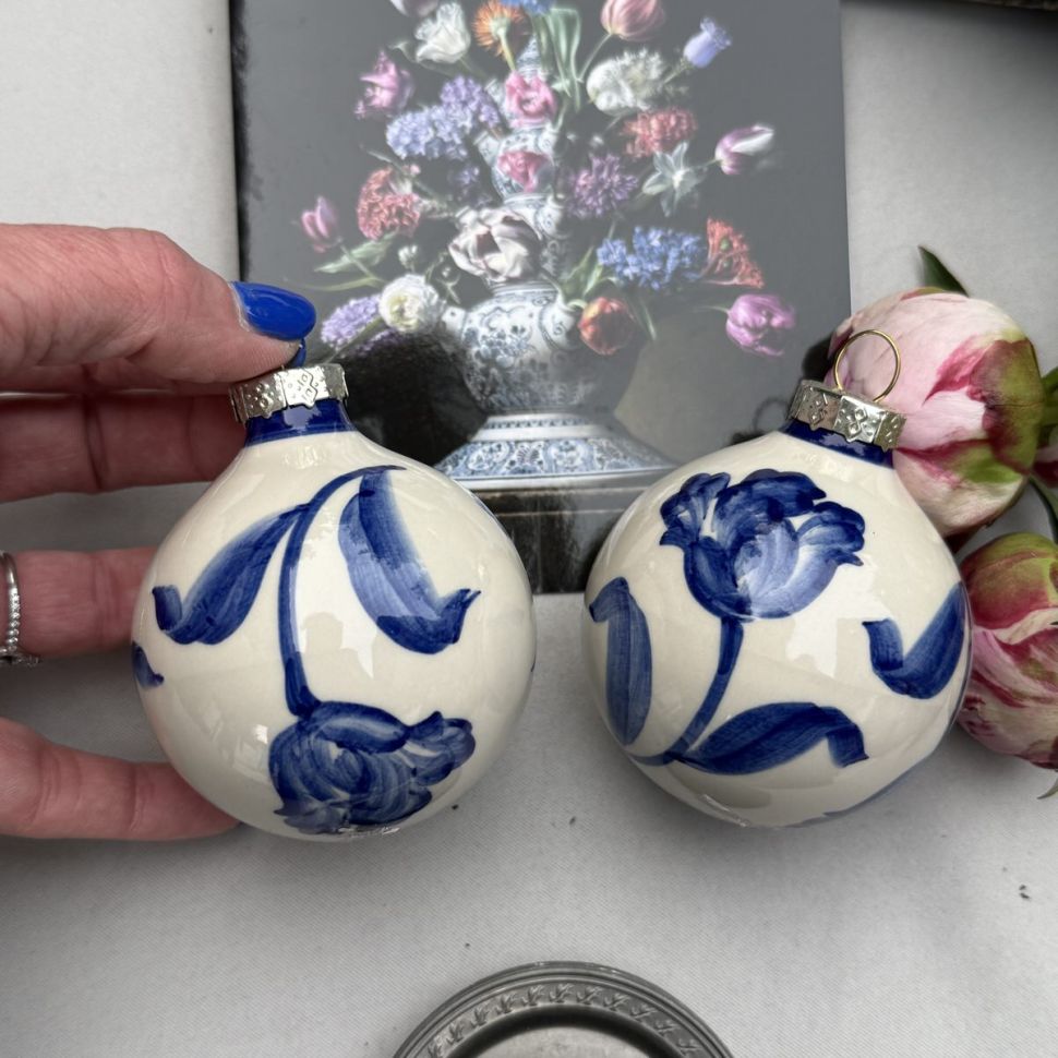 Шар новогодний Delft 7 см Нидерланды фарфор