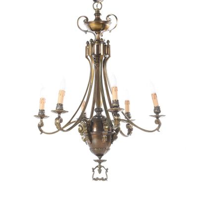 Люстра модерн 6 рожков бронза