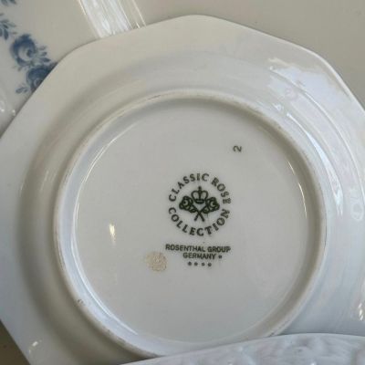 Блюдо Rosenthal Classic Rose голубые розы 39 см Германия