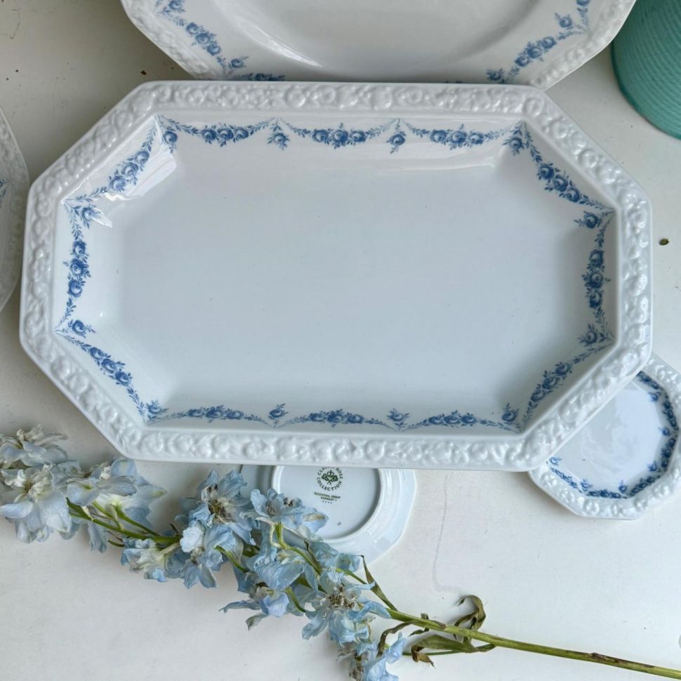 Блюдо Rosenthal Classic Rose голубые розы 39 см Германия