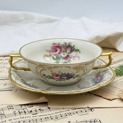 Бульонная пара Rosenthal Sanssouci Elfenbein Diplomat 250 мл Германия