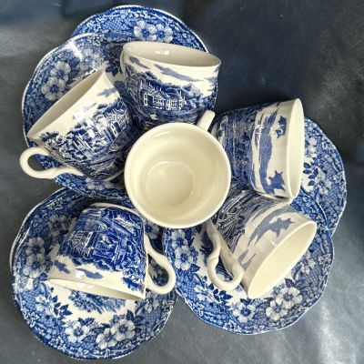 Кофейная пара Enoch Wedgwood Woodland 80 мл синий Англия 