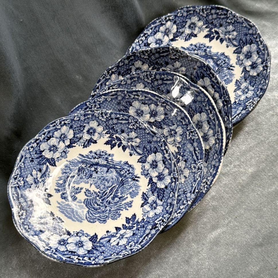 Кофейная пара Enoch Wedgwood Woodland 80 мл синий Англия 