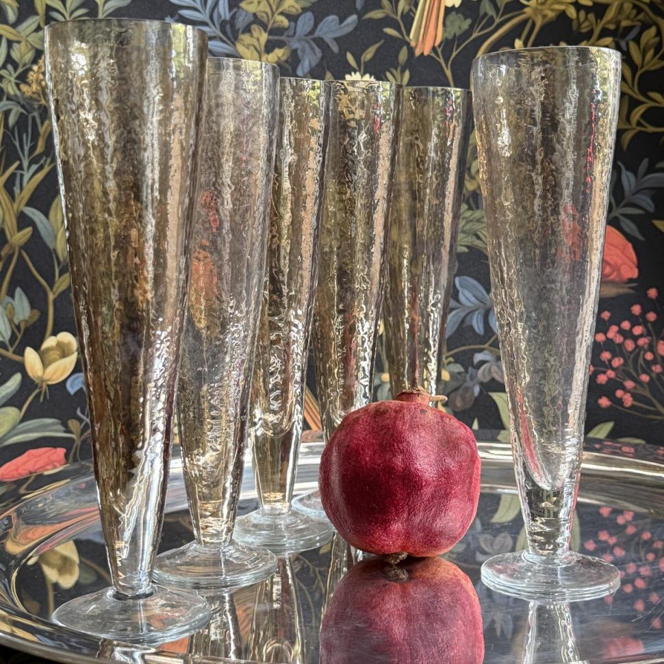 Бокал для игристого Жидкое золото 200 мл хрустальное стекло 