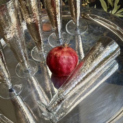 Бокал для игристого Жидкое золото 200 мл хрустальное стекло 