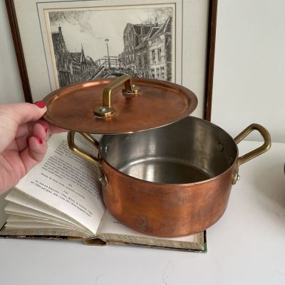 Кастрюля с крышкой 1,3 л медь лучки латунь