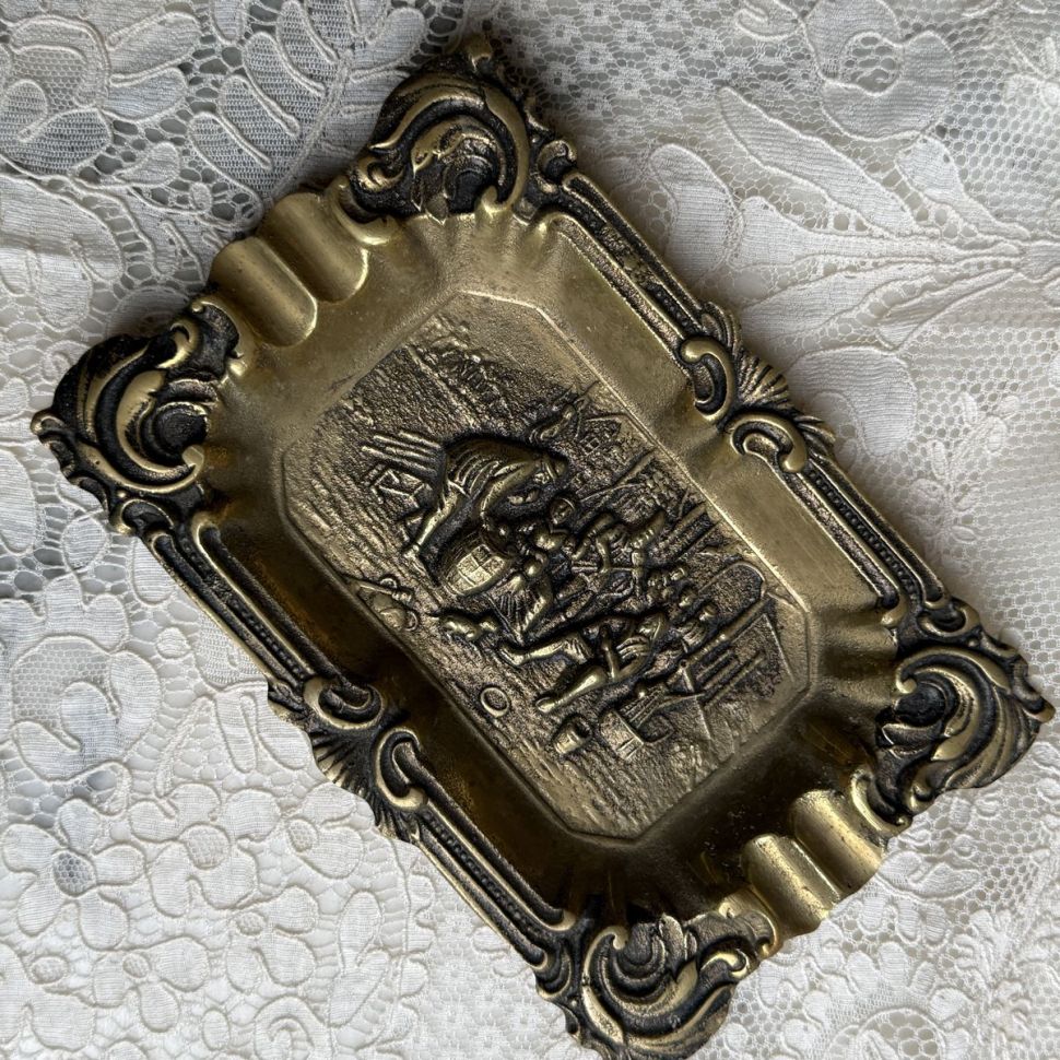 Пепельница мелочница В Трактире 14 см бронза 