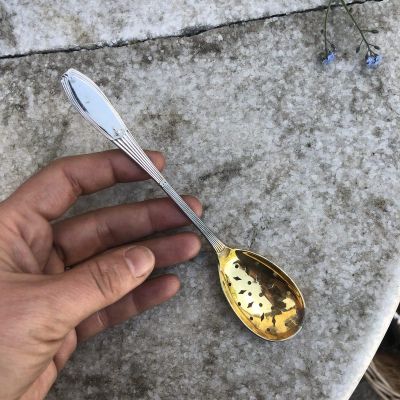 Ложка ситечко чайное мельхиор 16 см Швеция