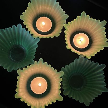 Подсвечник 8 см зеленое стекло