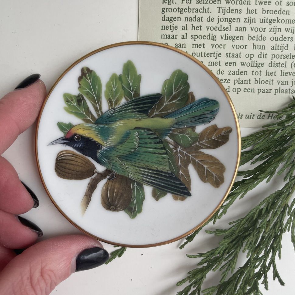 Тарелка 8 см Franklin Songbirds 1981 Leafbird