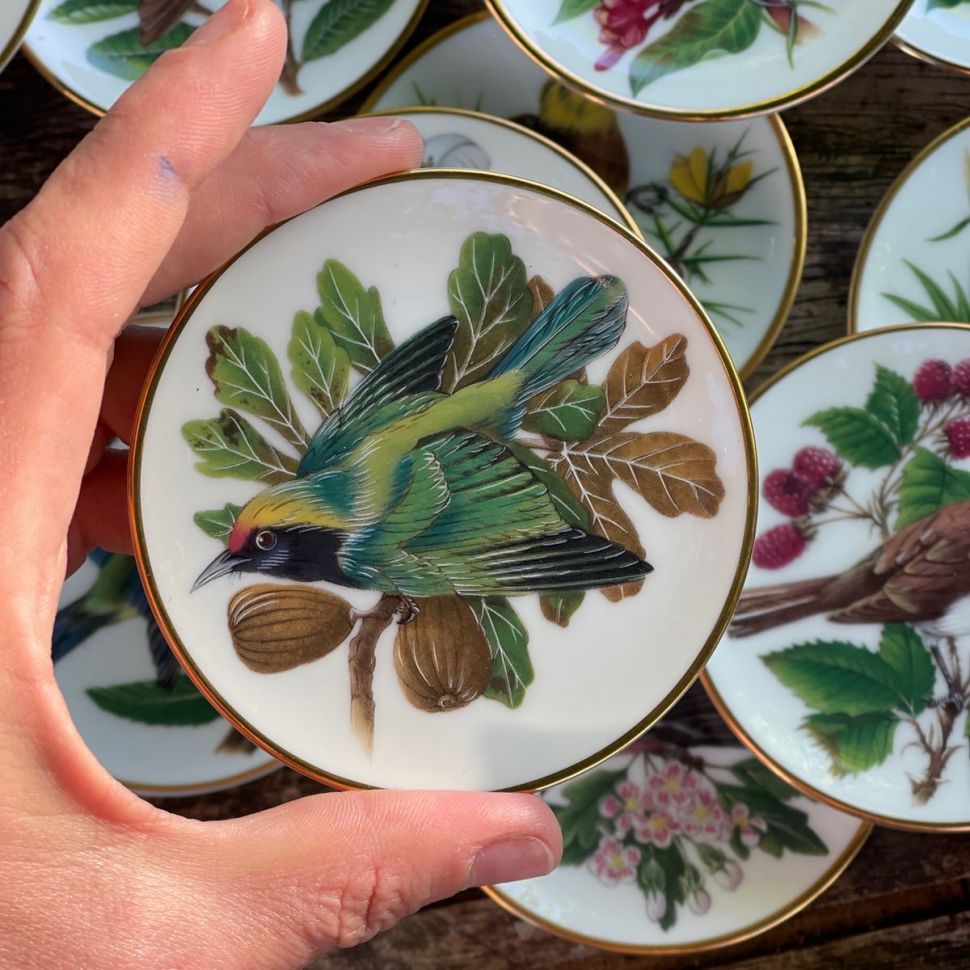 Тарелка 8 см Franklin Songbirds 1981 Leafbird