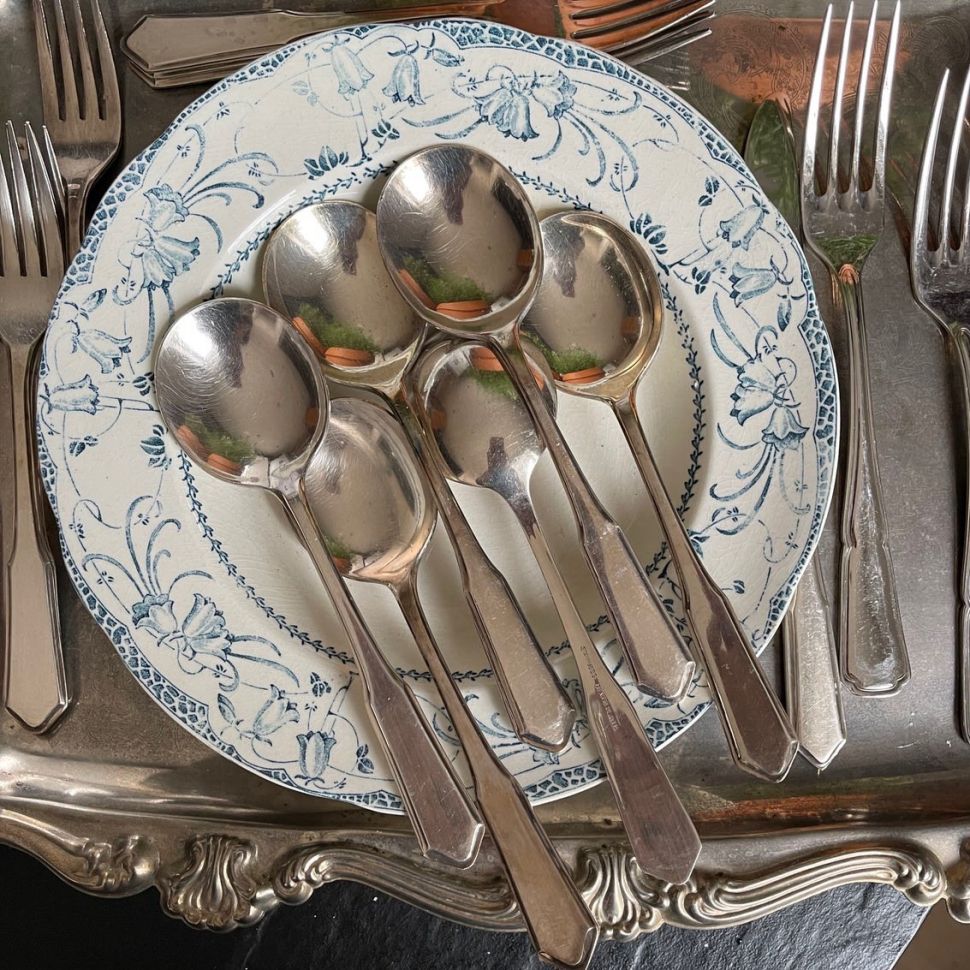 Ложка столовая Стрела 18 см сталь серебрение