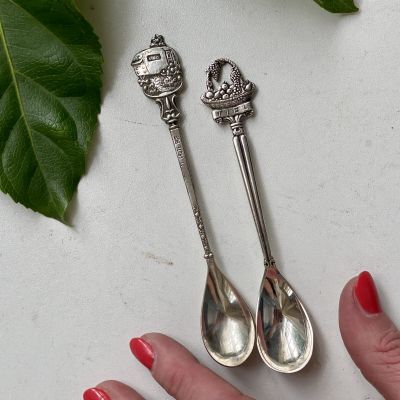 Ложка кофейная 12 см Кэмп и Корзина набор 2 шт мельхиор