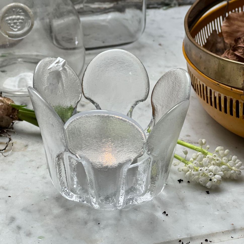 Подсвечник Цветок 10 см хрусталь Швеция