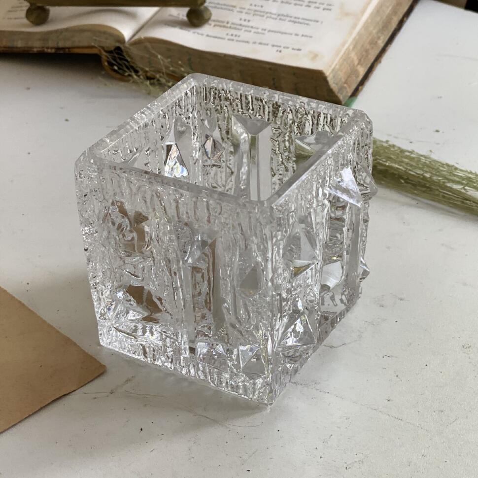 Подсвечник 7,5 см Куб Хрусталь