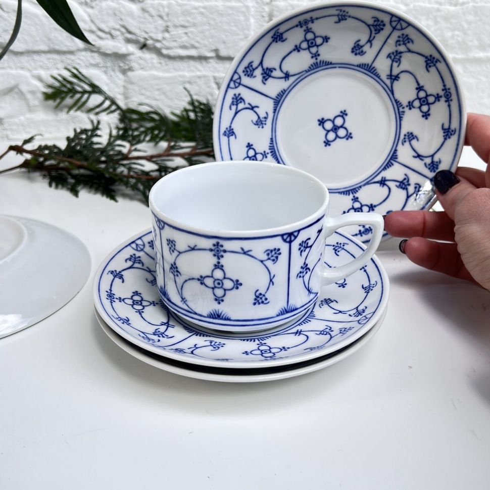Кофейная пара Jager Eisenberg Blau Saks 180 мл фарфор GDR