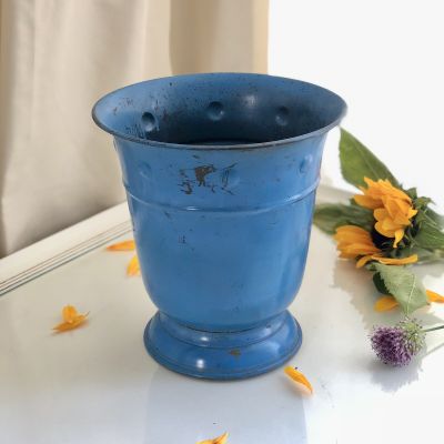 Ведро эмалированное синее для шампанского