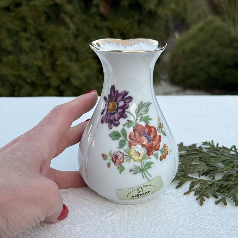 Ваза Reimer Мейсенский букет 13 см фарфор ручная роспись Германия