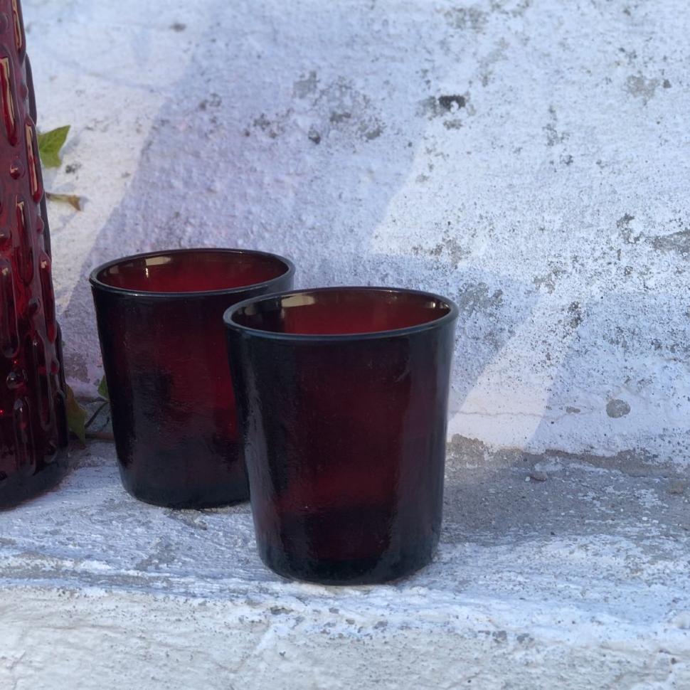 Стакан 200мл красное стекло