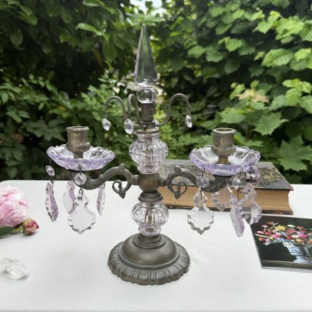 Подсвечник Жирандоль 30 см бронза хрусталь 