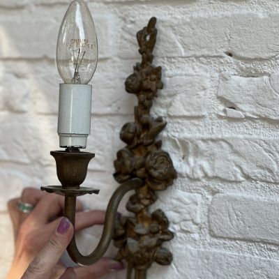 Бра настенное Цветы 26 см бронза