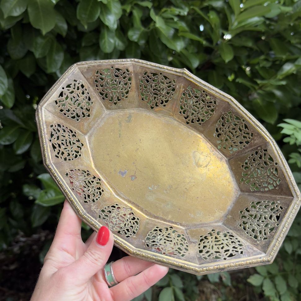 Блюдо углубленное 28 см серебрение по латуни Франция 