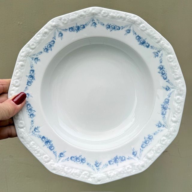 Тарелка глубокая Rosenthal Classic Rose голубые розы 24 см Германия