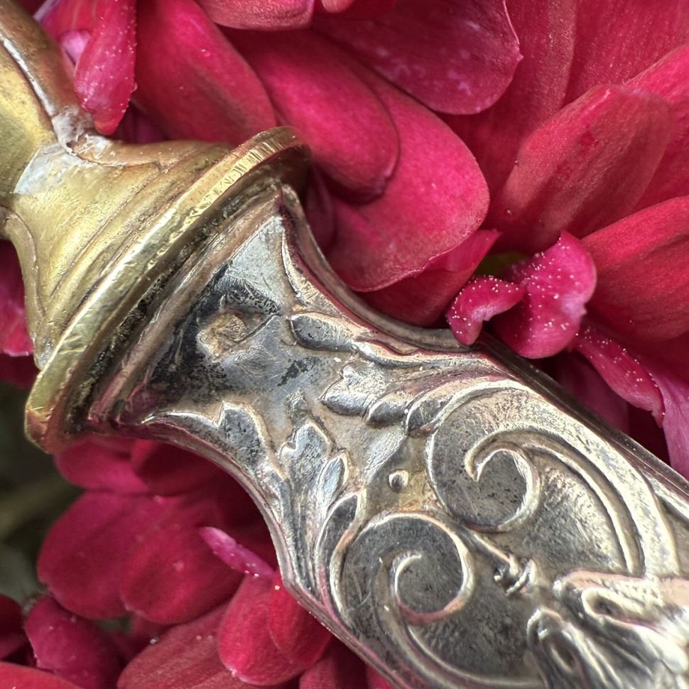 Набор сервировочный для закусок и десерта 4 предмета серебро латунь Франция