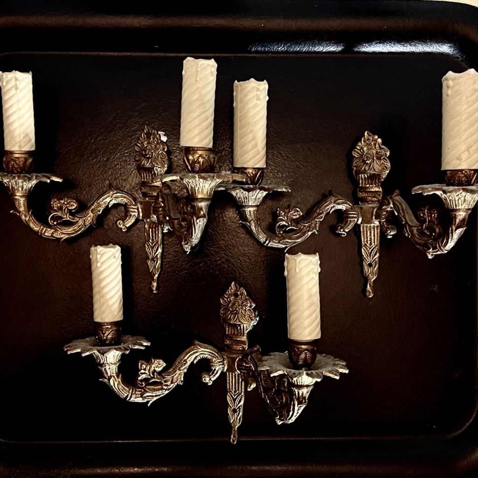 Бра настенное на 2 лампы 24 см бронза Франция  