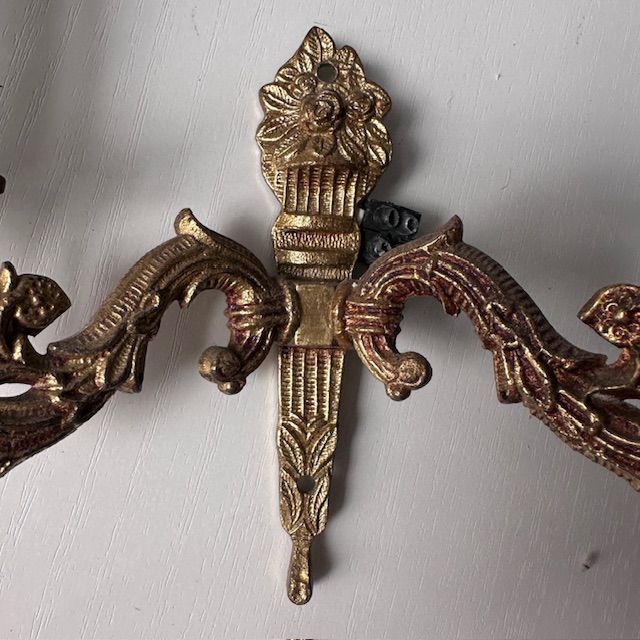 Бра настенное на 2 лампы 24 см бронза Франция