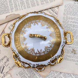 Бульонница с крышкой на блюде DW Karlsbader Wertarbeit 400 мл Германия 