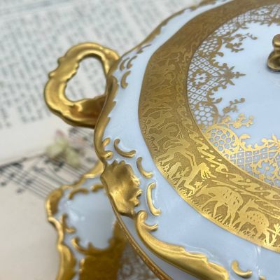 Бульонница с крышкой на блюде DW Karlsbader Wertarbeit 400 мл Германия 