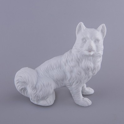 Статуэтка Белый пес бисквитный фарфор