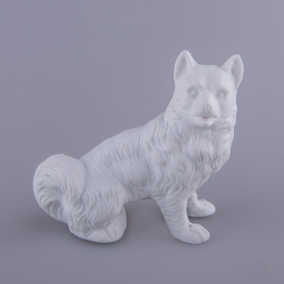 Статуэтка Белый пес бисквитный фарфор