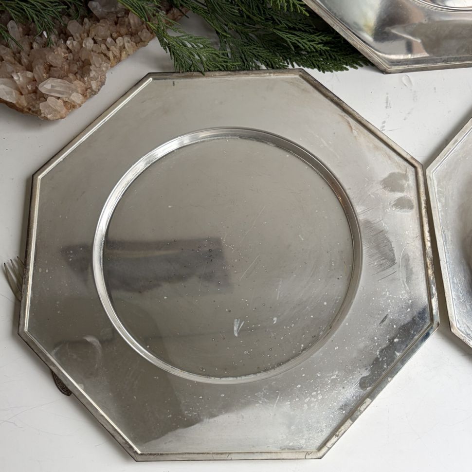 Блюдо поднос подстановочное 33 см серебрение