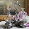 Сервировочный набор Круэт Christofle Gallia 26 см серебрение стекло Франция начало XX века