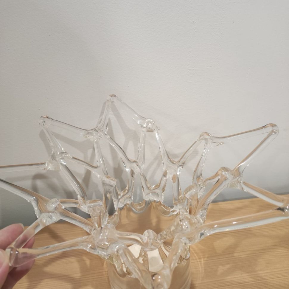 Ваза дизайнерская Цветок 32 см хрусталь уценка