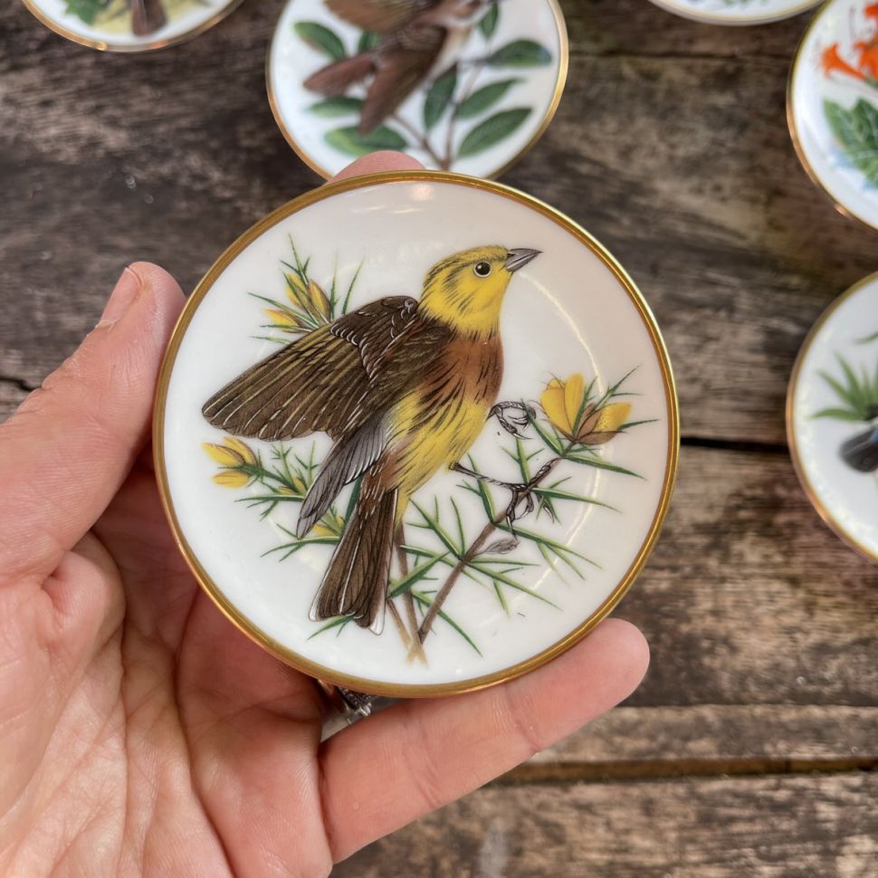 Тарелка 8 см Franklin Songbirds 1981 Yellowhammer