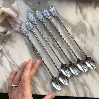 Ложка для кофе с длинной ручкой 19 см  сталь набор 6 шт.