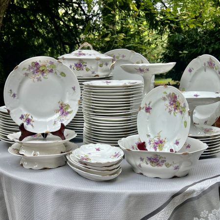 Фруктовница Limoges Фиалка 22 см фарфор 1899 гг. Франция