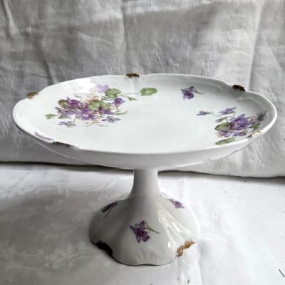 Фруктовница Limoges Фиалка 22 см фарфор 1899 гг. Франция