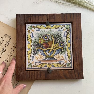 Панно-подставка 21 см Корзина с фруктами 