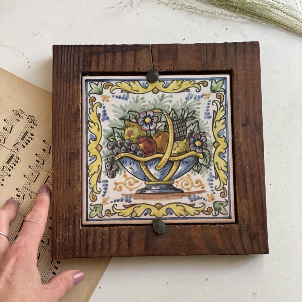 Панно-подставка 21 см Корзина с фруктами 